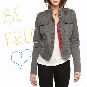 FREE PEOPLE Shrunken Officer Military Jacket sz S